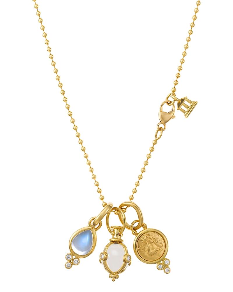 Temple St. Clair 18K Yellow Gold Three-Charm Gift Set with Chain, 16 Cover