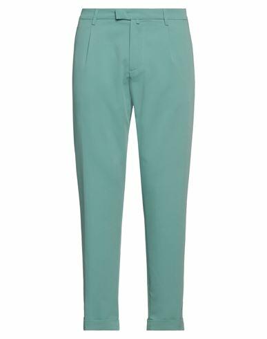 Officina 36 Man Pants Light green Polyester, Viscose, Elastane Cover