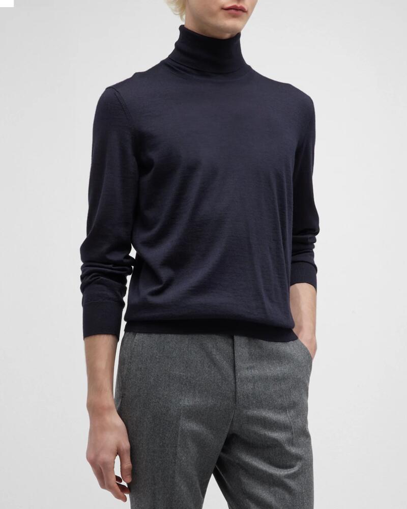 ZEGNA Men's Casheta Cashmere-Silk Turtleneck Sweater Cover