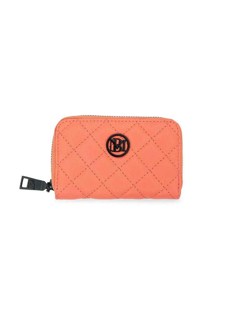 Badgley Mischka Women's Quilted Logo Coin Purse - Coral Cover