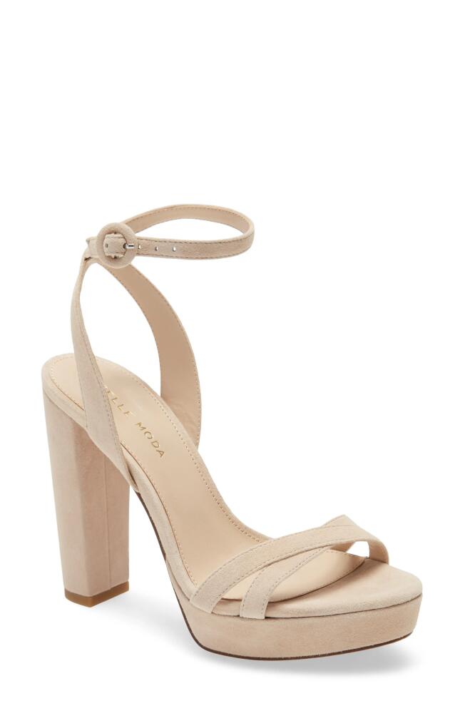 Pelle Moda Perth Platform Sandal in Beige Suede Cover