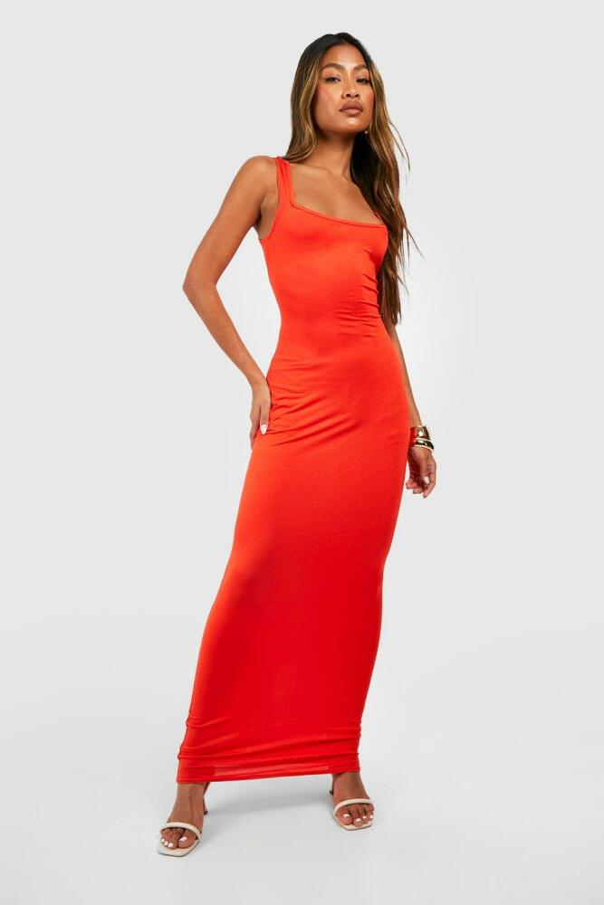 boohoo Womens Square Neck Maxi Dress - Orange Cover