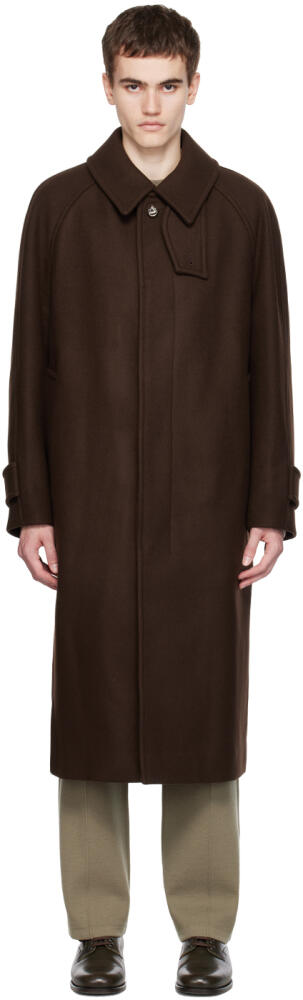 Solid Homme Brown Raglan Coat Cover