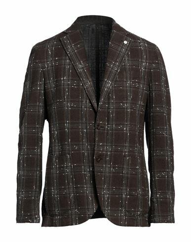 L. b.m. 1911 Man Blazer Brown Cotton, Linen, Polyamide, Polyester Cover