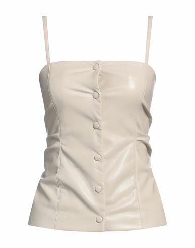 Erika Cavallini Woman Top Beige Polyester, Polyurethane, Virgin Wool Cover