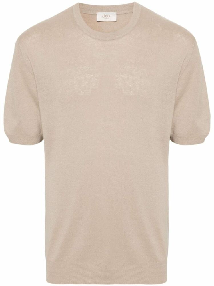 Altea crew-neck knitted T-shirt - Neutrals Cover