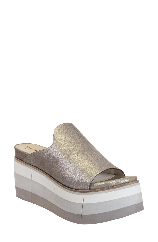 Naked Feet Flow Wedge Slide Sandal in Silver Cover