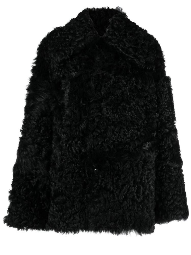 AMI Paris shearling button-up coat - Black Cover