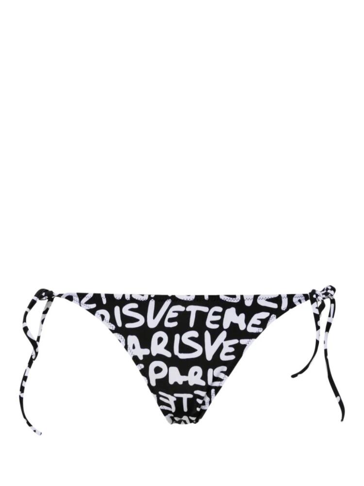 VETEMENTS logo-print bikini bottoms - Black Cover