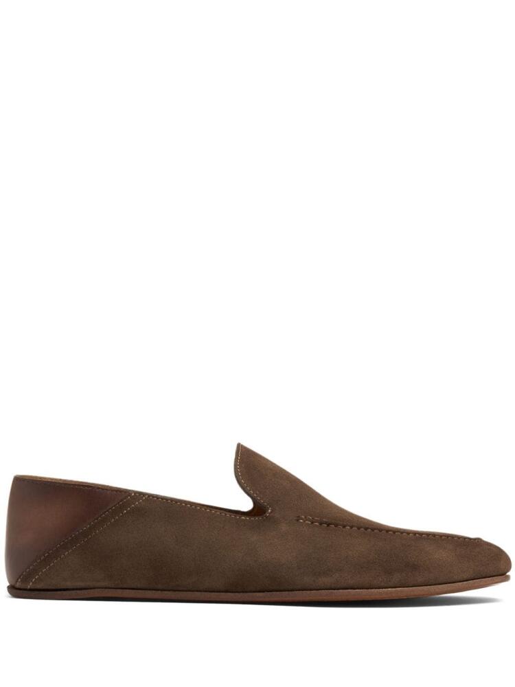 Magnanni Heston almond-toe leather slippers - Brown Cover