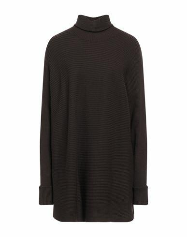 Diana Gallesi Woman Turtleneck Dark brown Viscose, Polyester, Polyamide Cover