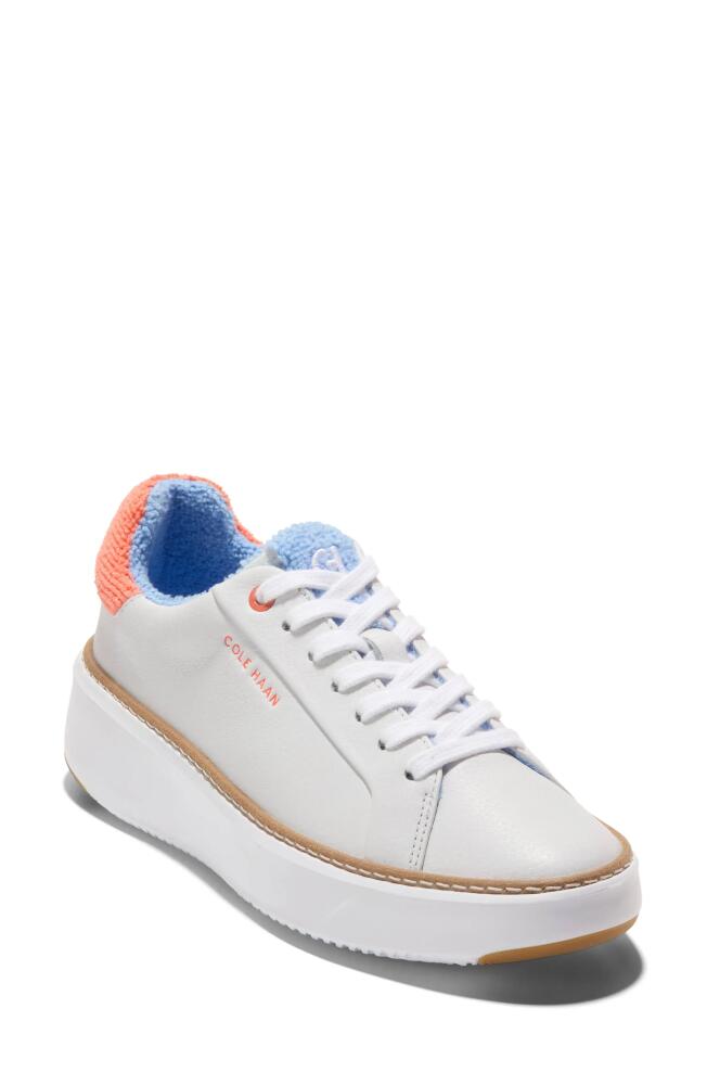 Cole Haan GrandPro Topspin Platform Sneaker in Optic White Tumbled L Cover