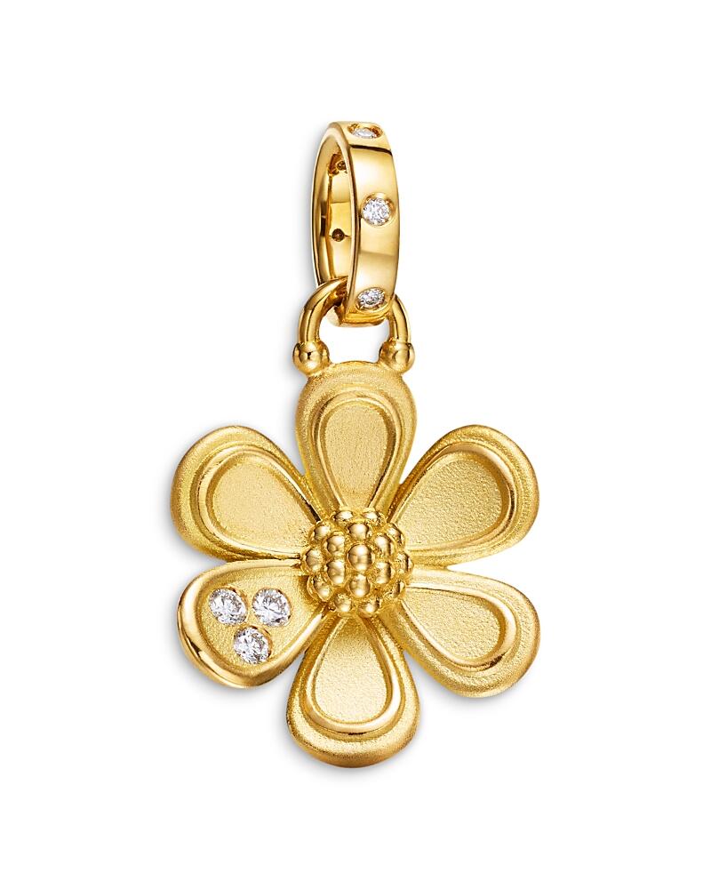 Temple St. Clair 18K Yellow Gold Butterfly Diamond Flower Pendant Cover