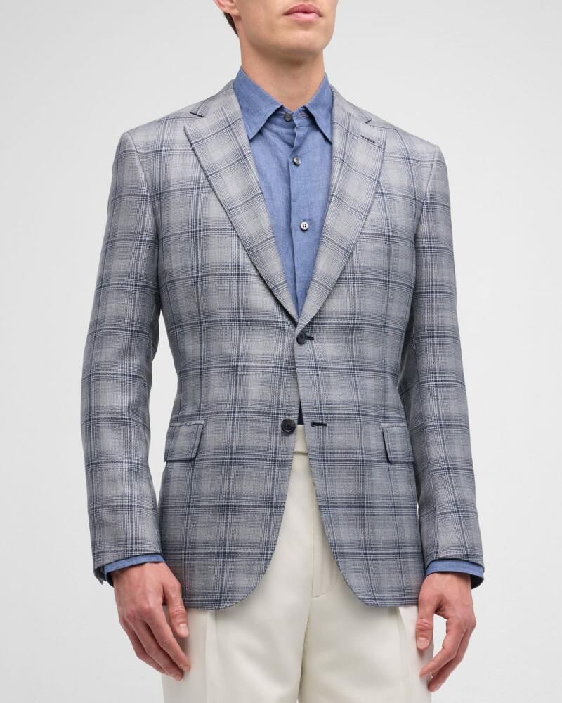 Brioni Men's Macro Plaid Sport Coat Cover