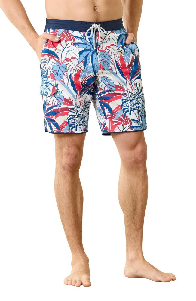 Tommy Bahama Baja Beachside Jungle Fronds 9 Board Shorts in Classic Blue Cover