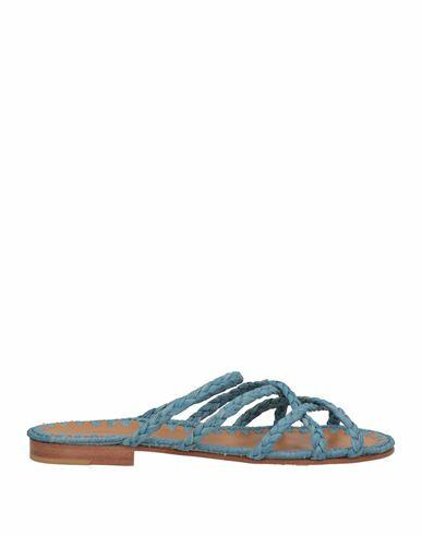 Carrie Forbes Woman Sandals Pastel blue Straw Cover