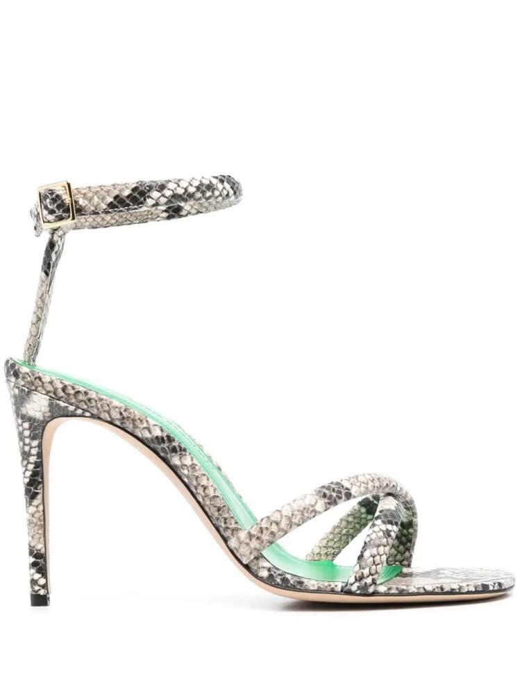 Victoria Beckham 100mm crocodile-print sandals - Neutrals Cover