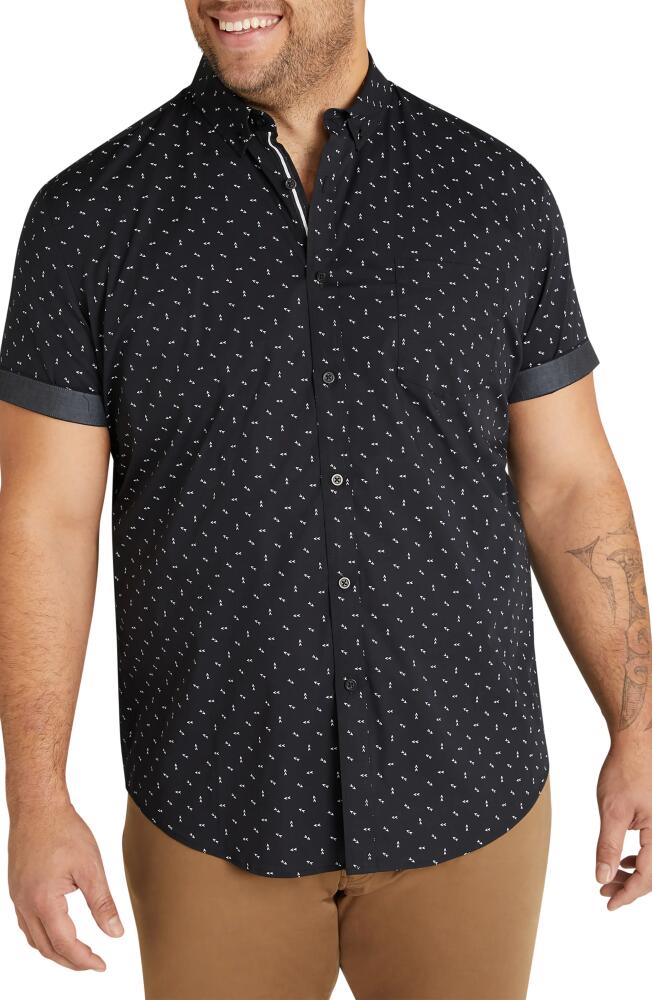 Johnny Bigg Benson Arrow Print Stretch Short Sleeve Button-Down Shirt in Black Cover