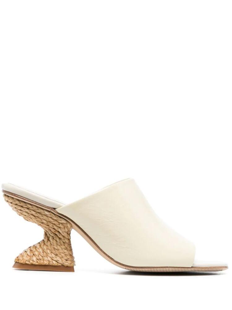 Paloma Barceló 85mm open-toe leather mules - White Cover