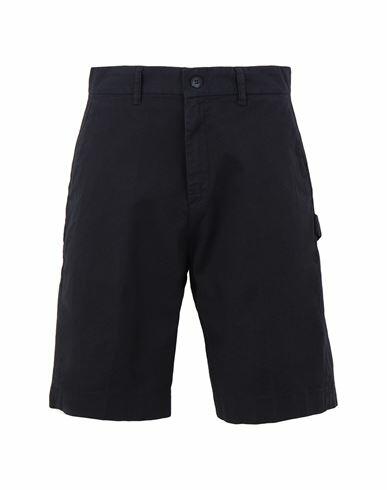 8 By Yoox Organic Cotton Loose-fit Bermuda Man Shorts & Bermuda Shorts Midnight blue Cotton, Elastane Cover