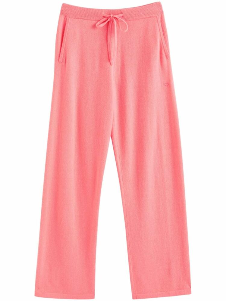 Chinti & Parker logo-embroidered cashmere track pants - Pink Cover