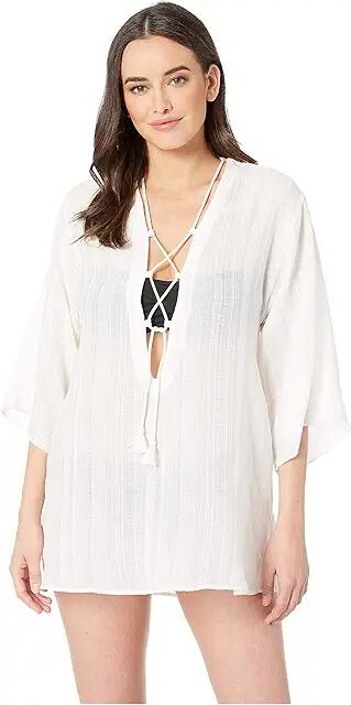 Robin Piccone Michelle Tunic Cover-Up (White) Women's Swimwear Cover