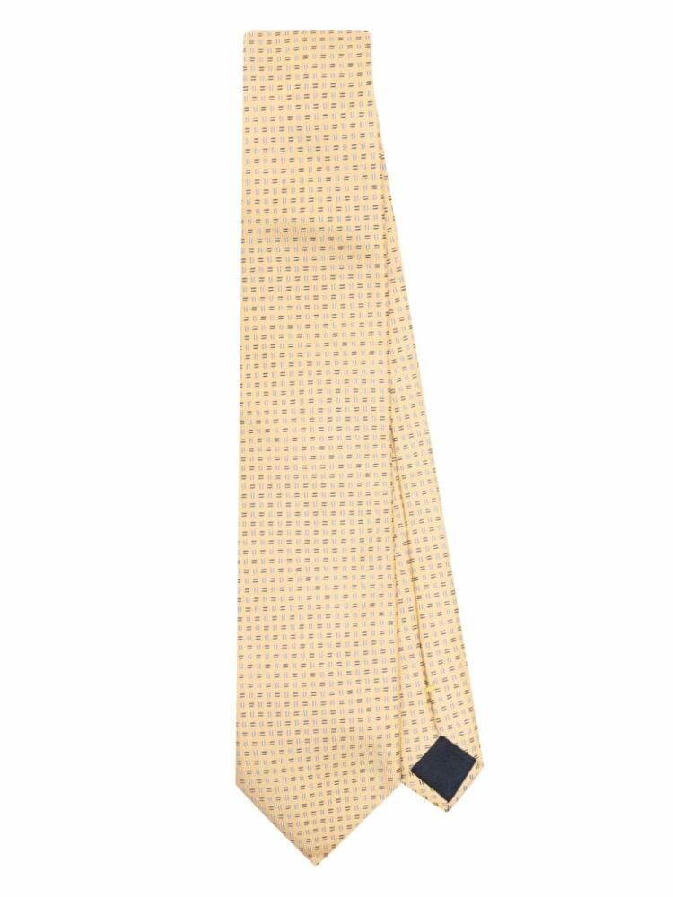 Corneliani geometric-jacquard tie - Yellow Cover