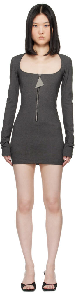 The Attico Gray Half-Zip Minidress Cover