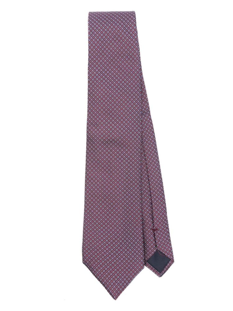 Corneliani geometric-jacquard tie - Red Cover