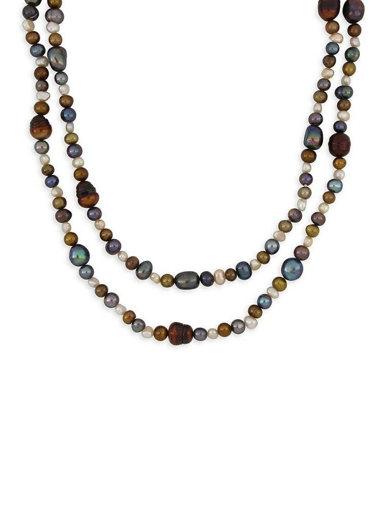 Sonatina Women's 4-8MM Multi Color Freshwater Pearl Endless Necklace Cover