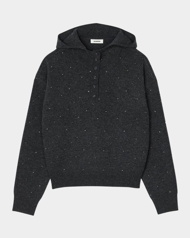 Sandro Agora Embellished Wool-Blend Sweater Cover