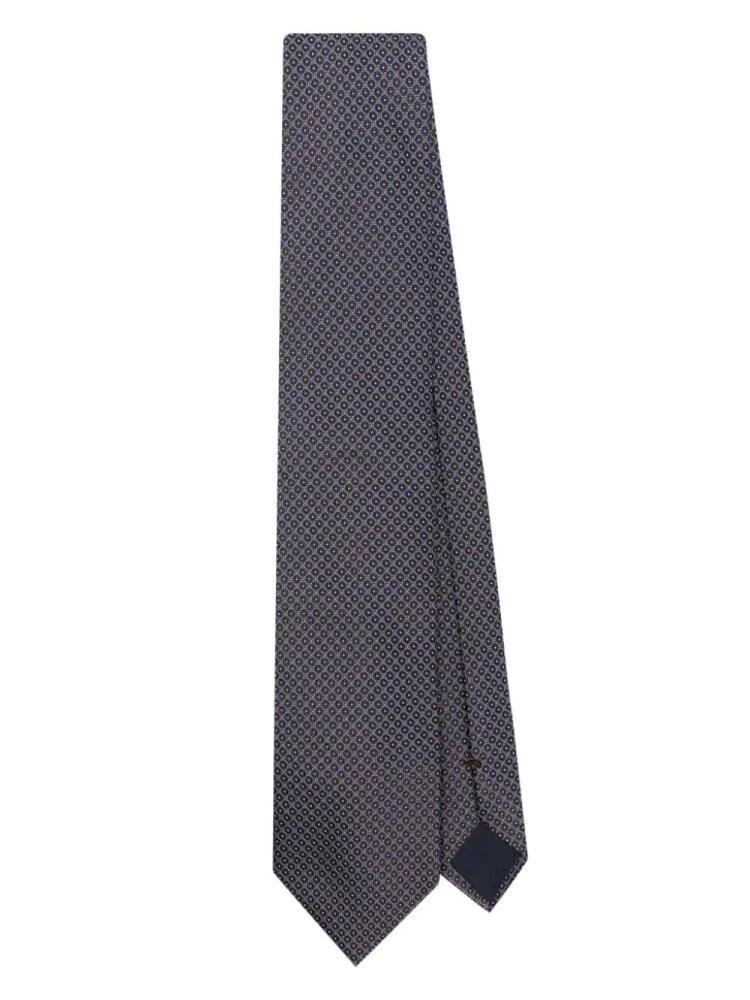 Corneliani geometric-jacquard tie - Blue Cover