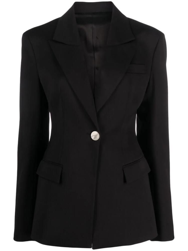 The Attico virgin wool-blend single-breasted blazer - Black Cover