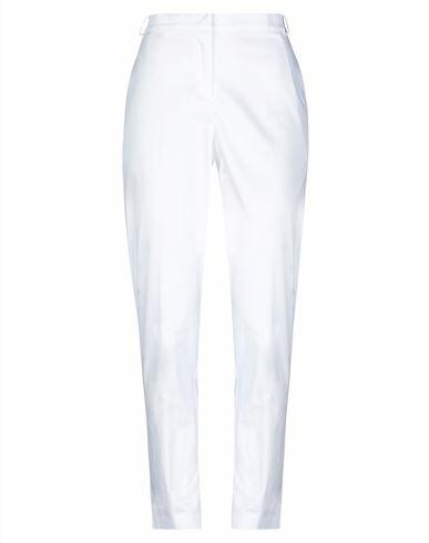 D. exterior Woman Pants White Cotton, Elastane Cover