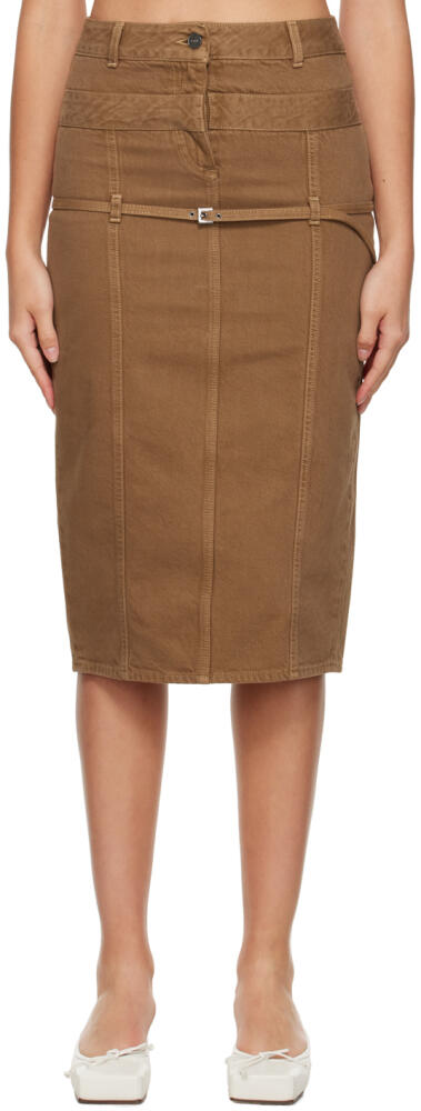 JACQUEMUS Tan Le Chouchou 'La Jupe De Nîmes Criollo' Denim Midi Skirt Cover