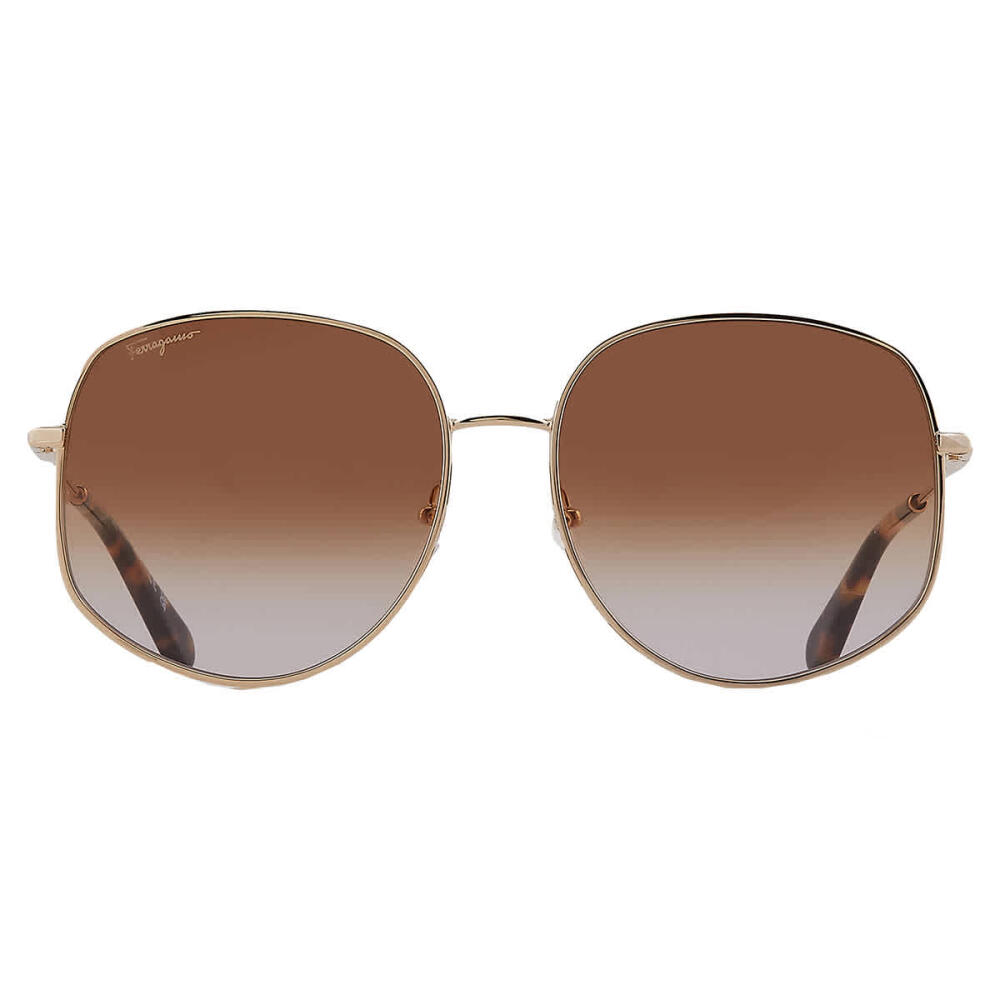 Salvatore Ferragamo Brown Gradient Oval Ladies Sunglasses Cover