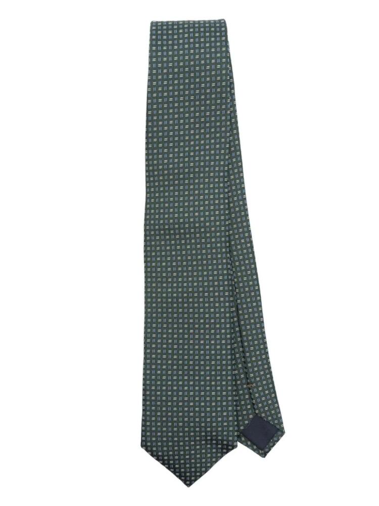 Corneliani geometric-jacquard tie - Blue Cover