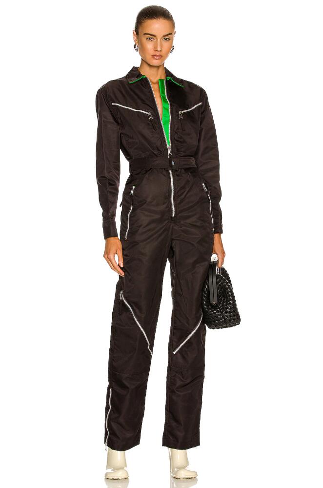 Bottega Veneta Nylon Long Jumpsuit in Black Cover