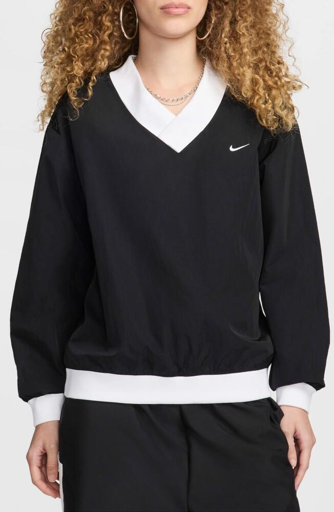 Nike Sportswear Essential Woven Top in Black/White Cover