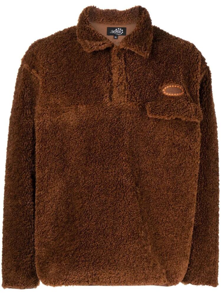 AFB V-neck fleece sweatshirt - Brown Cover