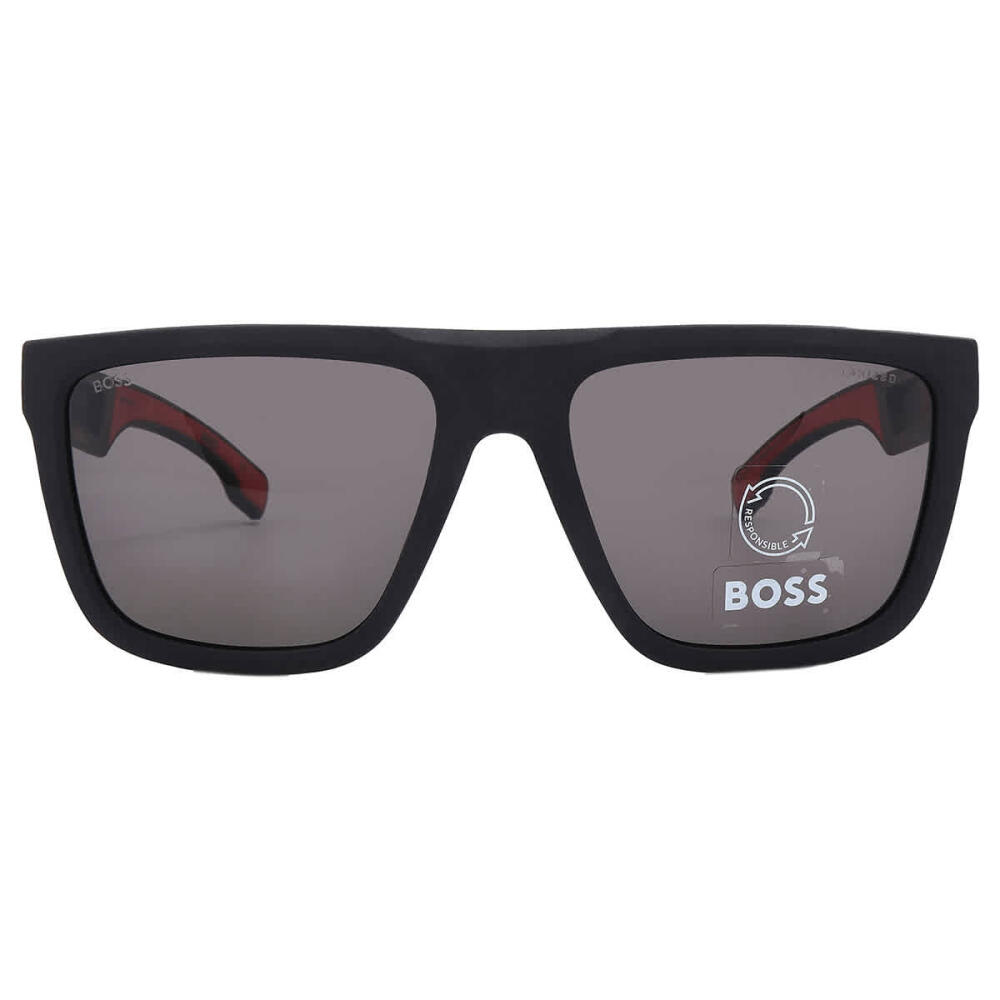 Hugo Boss Polarized Grey Browline Mens Sunglasses Cover