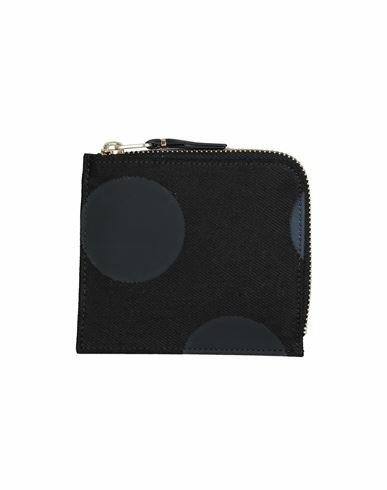 Comme Des Garçons Man Coin purse Black Cotton, Polyurethane, Bovine leather Cover