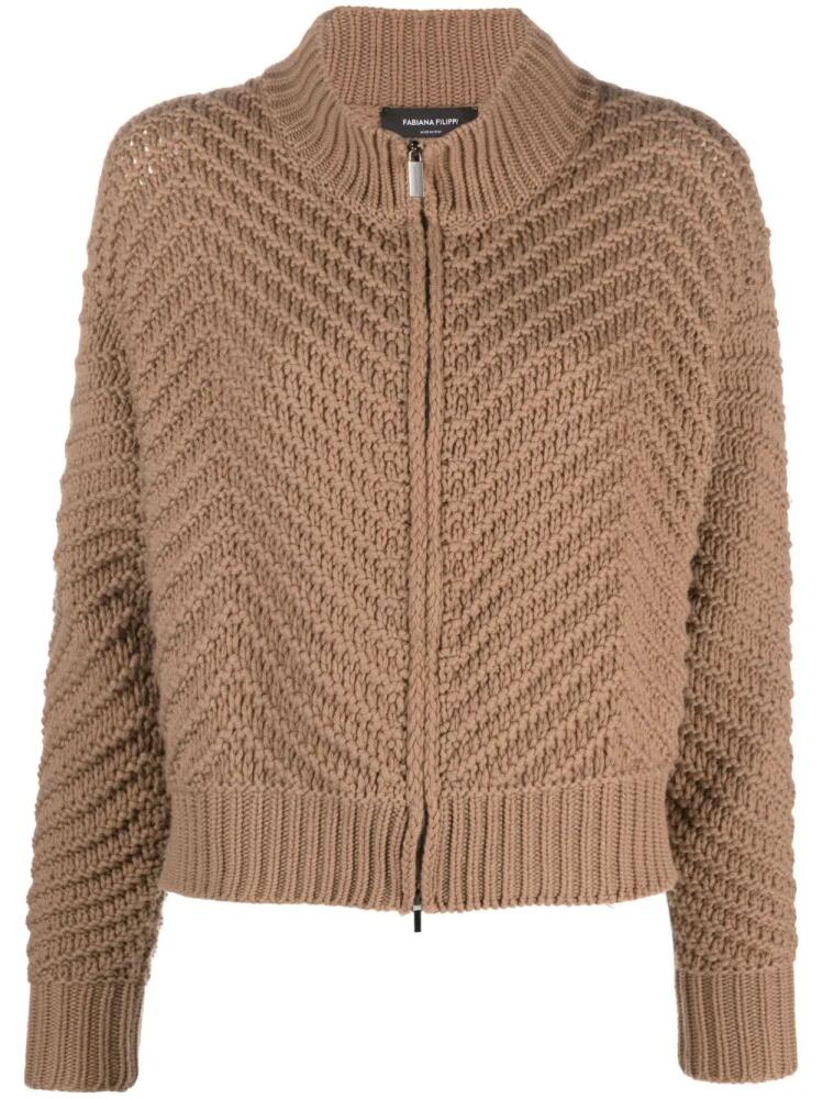 Fabiana Filippi zip-up cashmere cardigan - Brown Cover