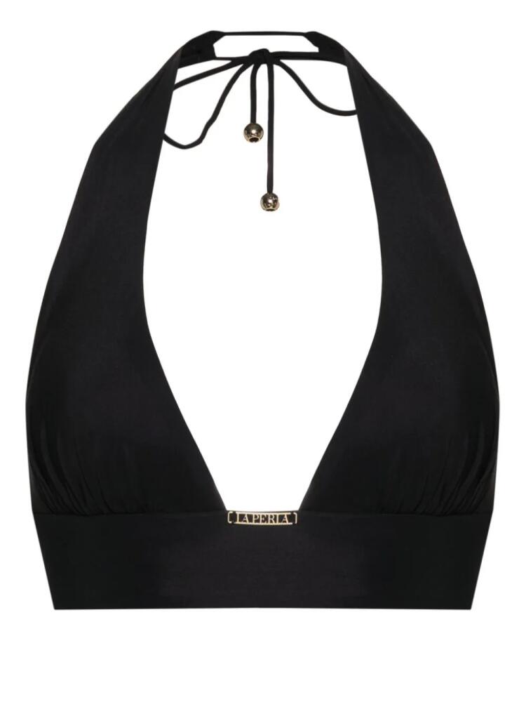 La Perla logo-plaque bikini top - Black Cover