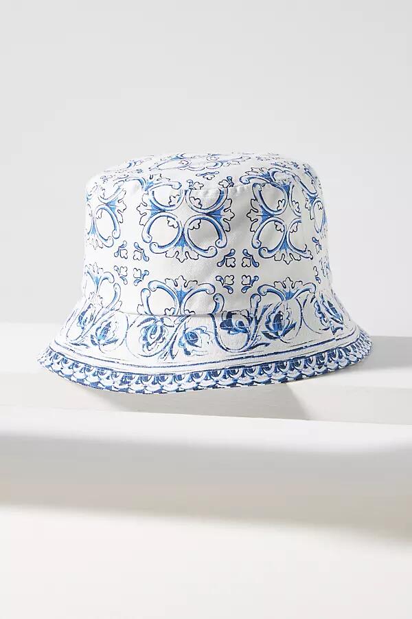 Coney Island Picnic Tile Print Bucket Hat Cover