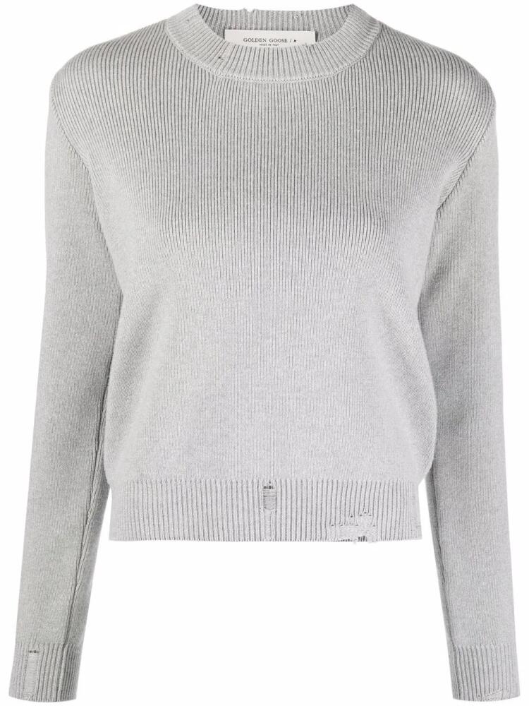 Golden Goose distressed cotton-blend jumper - Grey Cover