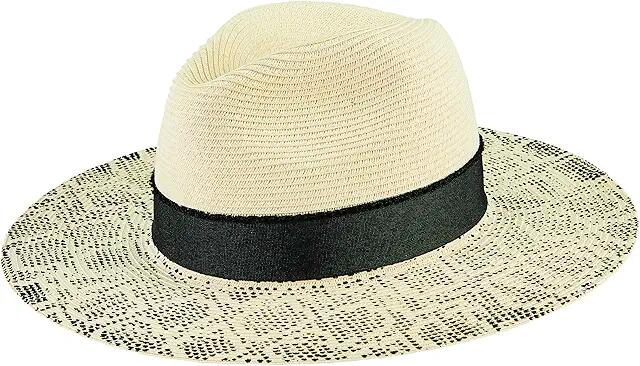 San Diego Hat Company Printed Animal Print Brim Fedora (White/Black) Caps Cover