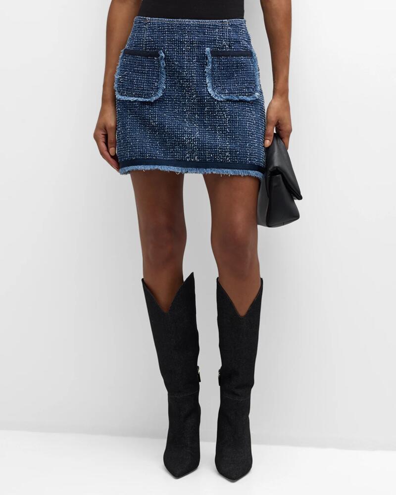 Cinq a Sept Zanda Denim Tweed Mini Skirt Cover