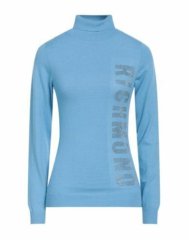 John Richmond Woman Turtleneck Sky blue Viscose, Polyester, Nylon Cover