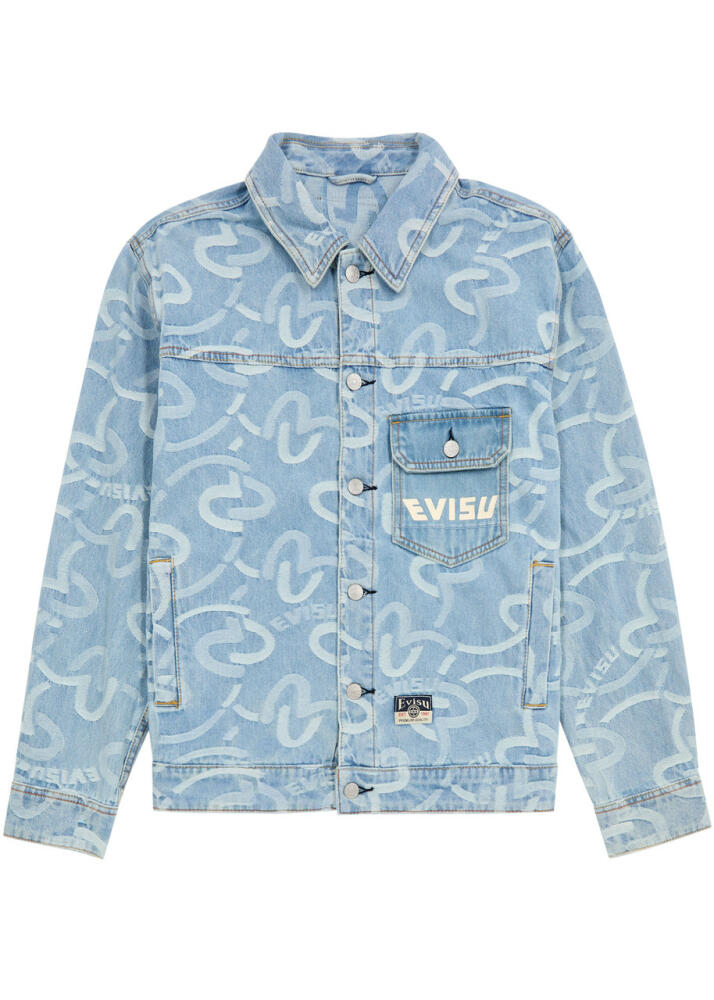 Evisu Seagull Logo-jacquard Denim Jacket - Indigo Cover